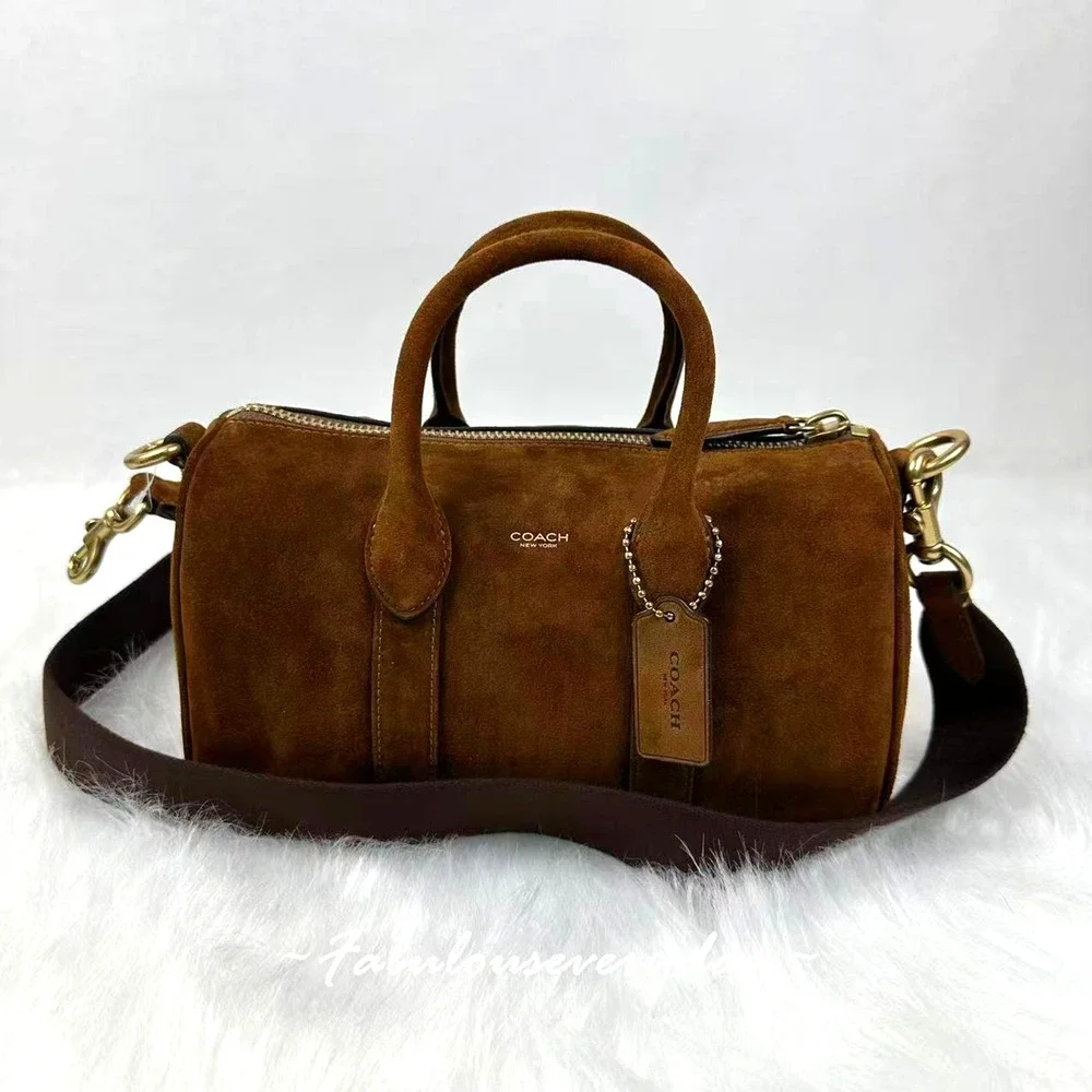 Coach Compass Bag 25 Crossbody/Shoulder In Suede/Gold/Warm Brown CCX40 NWT